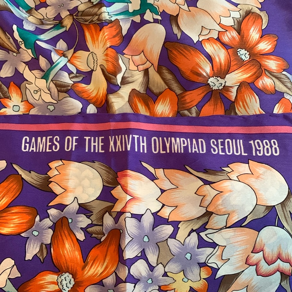 GAMES OF THE XXIVTH OLYMPIAD SEOUL 1988 Silk Scarf